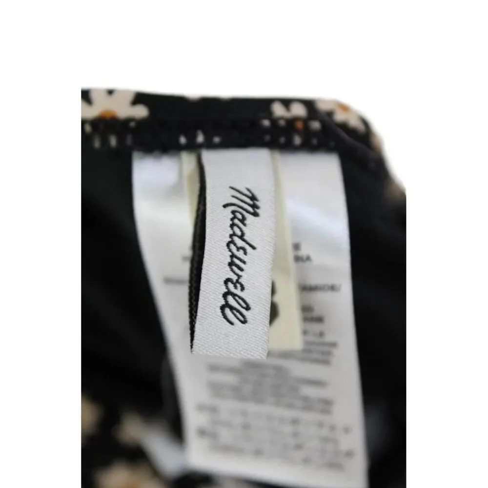 Madewell Womens Floral Print Cheeky Swimwear Bottoms Black Size XS